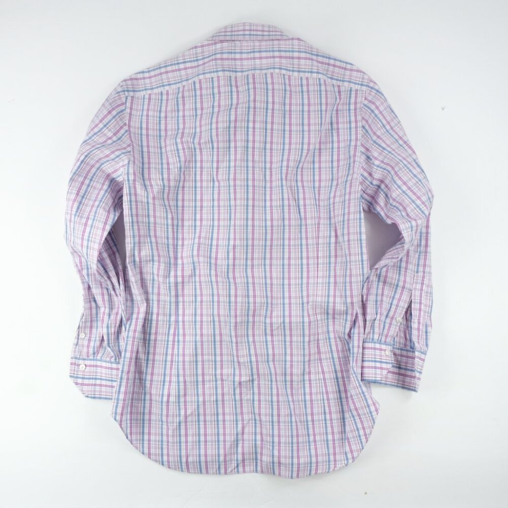 Mattabisch Napoli Shirt Mens 15 3/4 EUR 40 White Pink Plaid Button Down - Picture 2 of 7